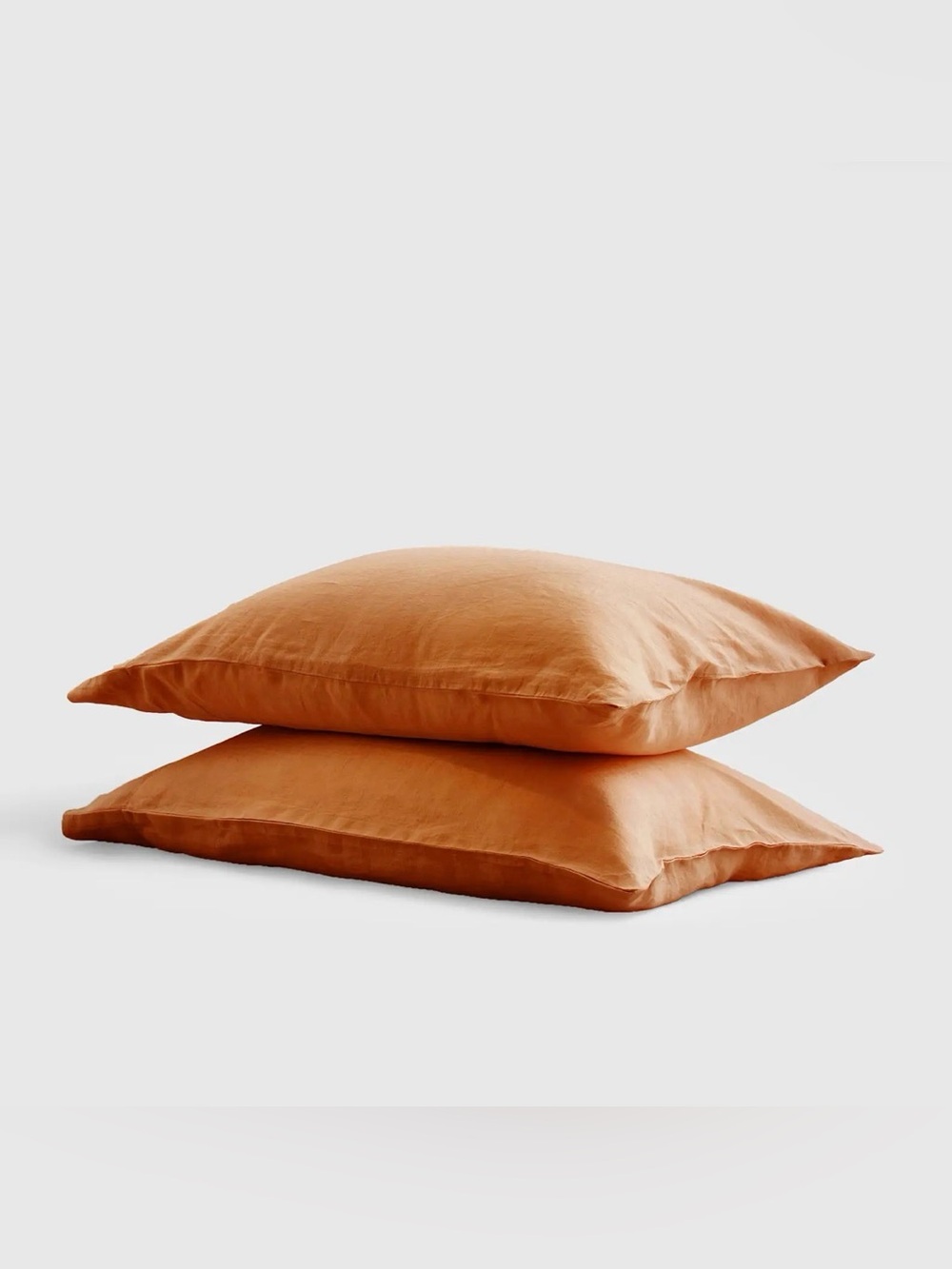 NEW Quince European linen standard pillowcase set of 2, in terracotta.